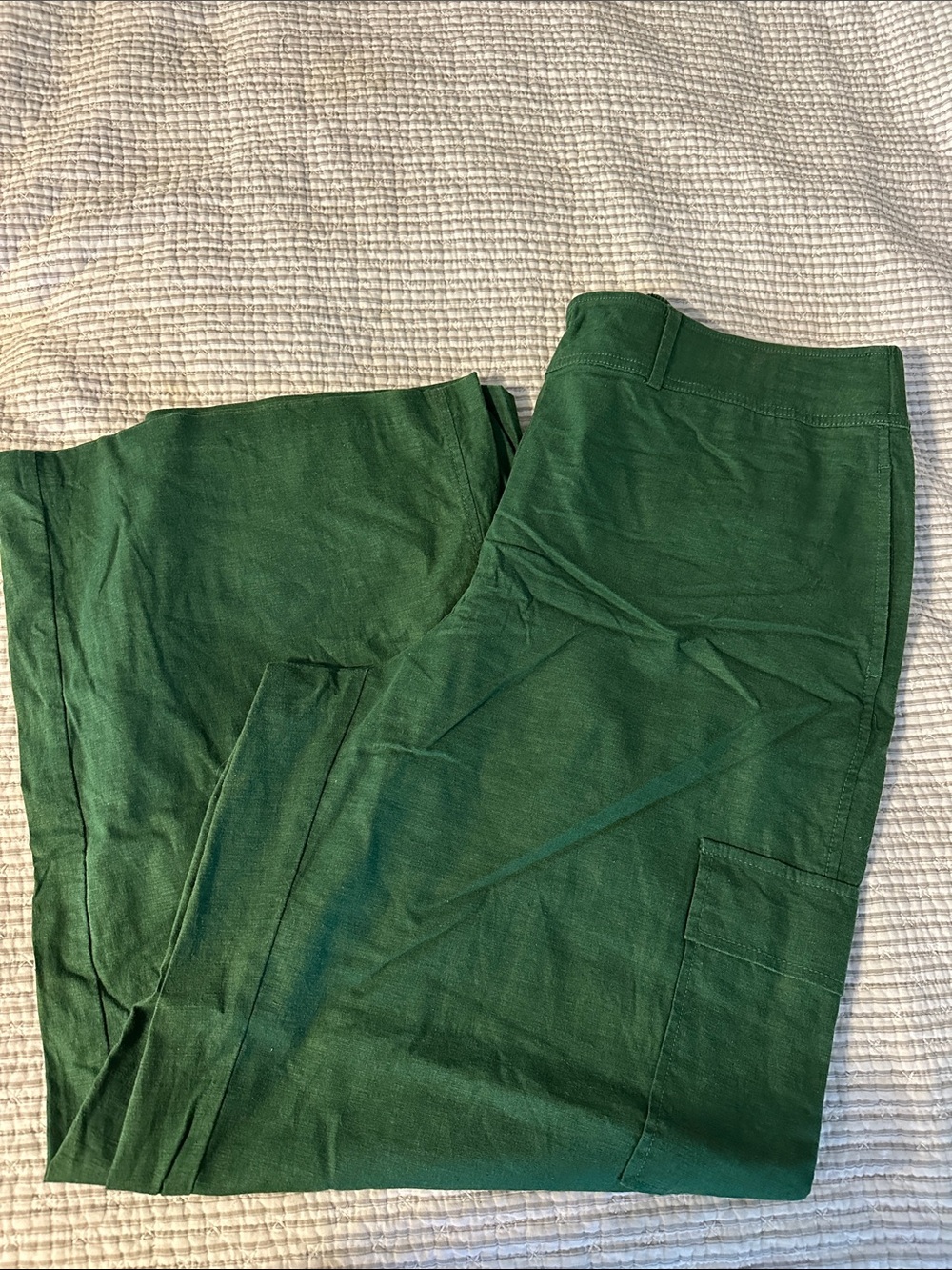 Lane Bryant Dark Olive Pull-On Linen Cargo Pants